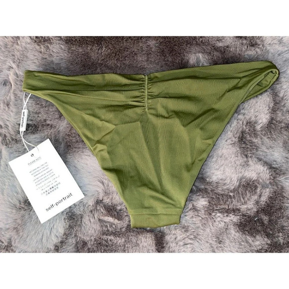 SELF-PORTRAIT Brief Bikini Bottoms in Green 0 New Womens Swimsuit - Picture 7 of 12